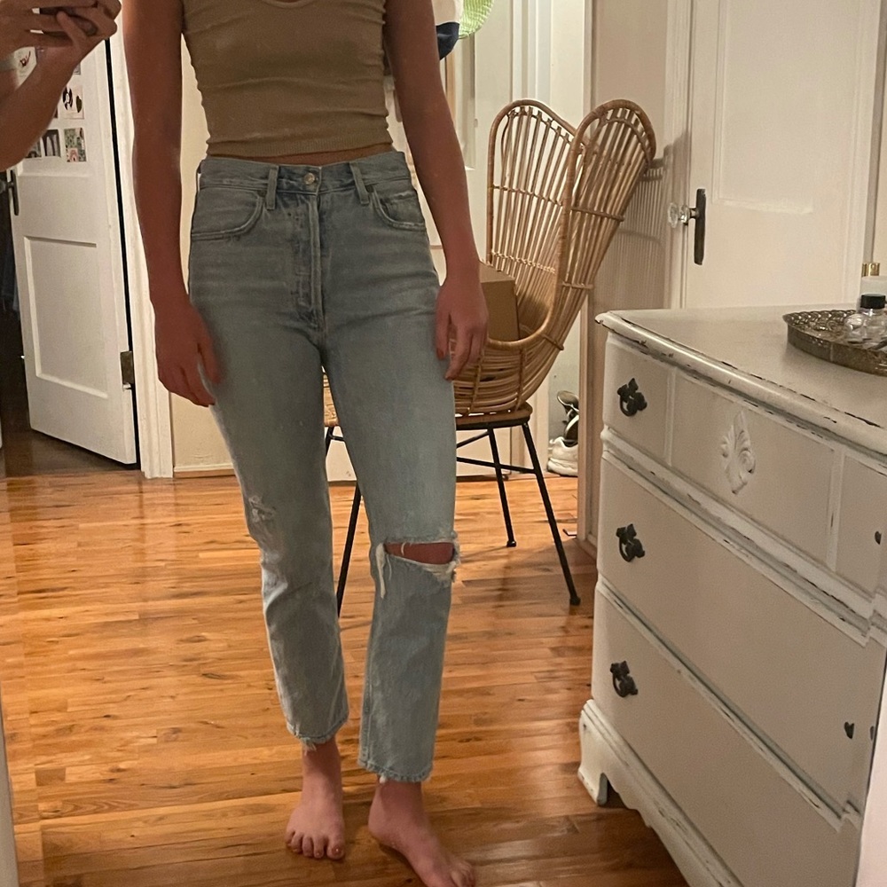AGOLDE RILEY ULTRA HIGH-RISE STRAIGHT JEANS